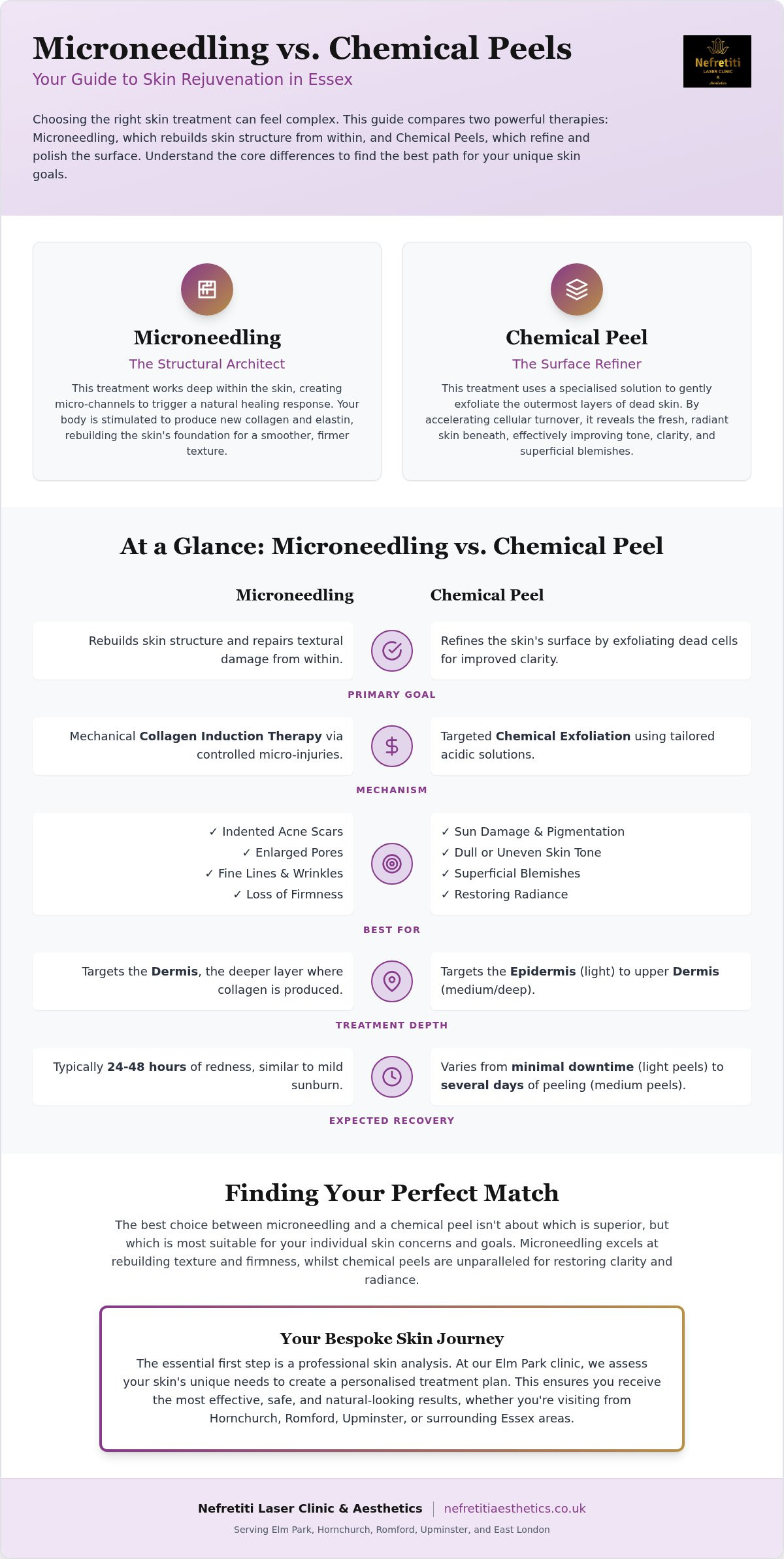 Microneedling vs chemical peel Essex