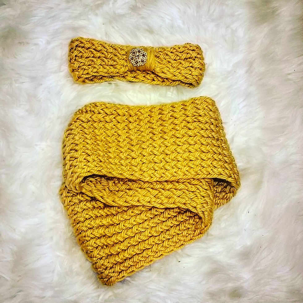 Thumbnail: Golden Yellow Headband with Gold & Brown Brooch