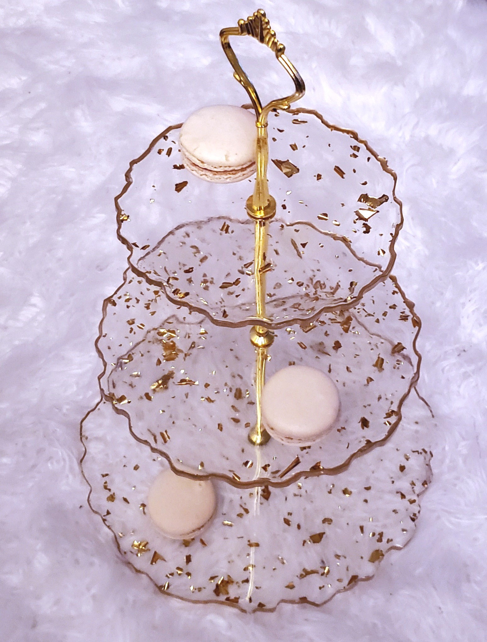Gold Flake 3 Tier Cake Tower