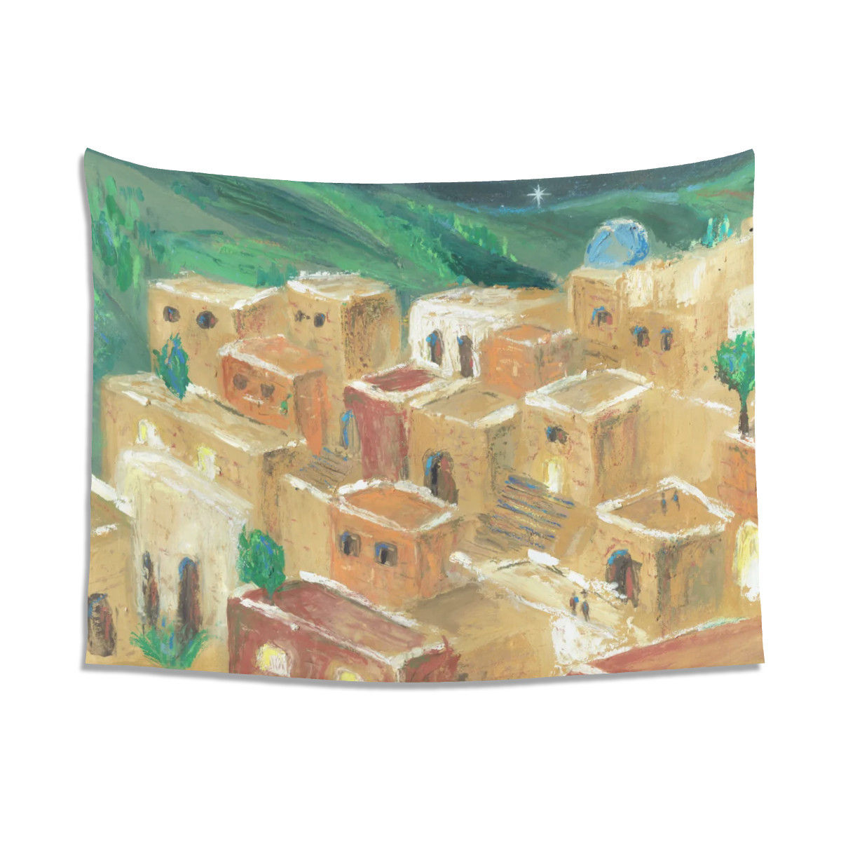 Ancient City of Jerusalem Wall Tapestry | Nativity Scene Backdrop