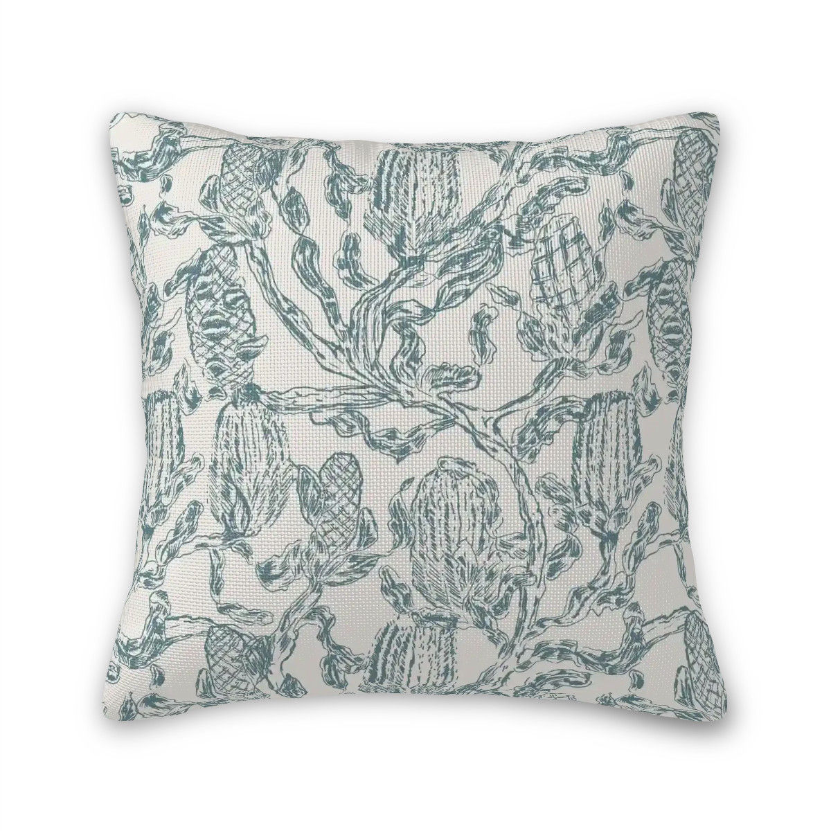 Flowing Banksia Cushion Cover | Colourway 2 | Teal and Cream