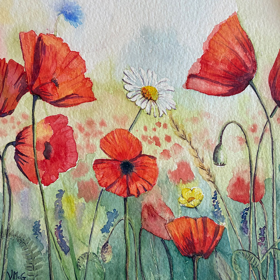 Poppies- Nature in Watercolours at Abberton