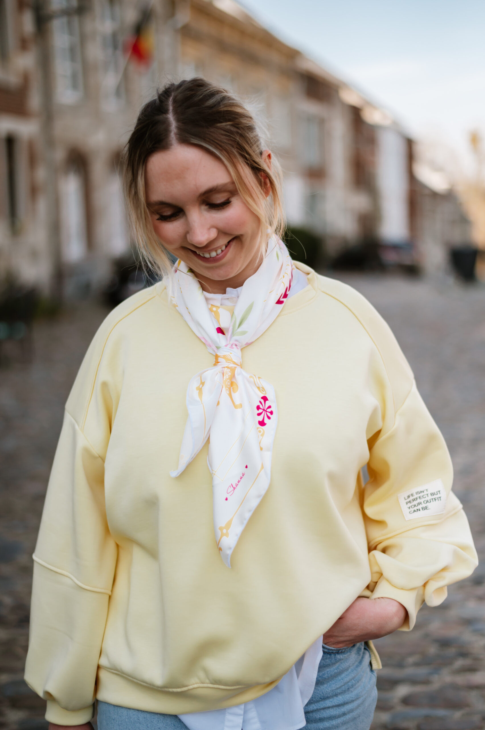 Foulard SHANNA - MINI LOVE FLAMME BLANC