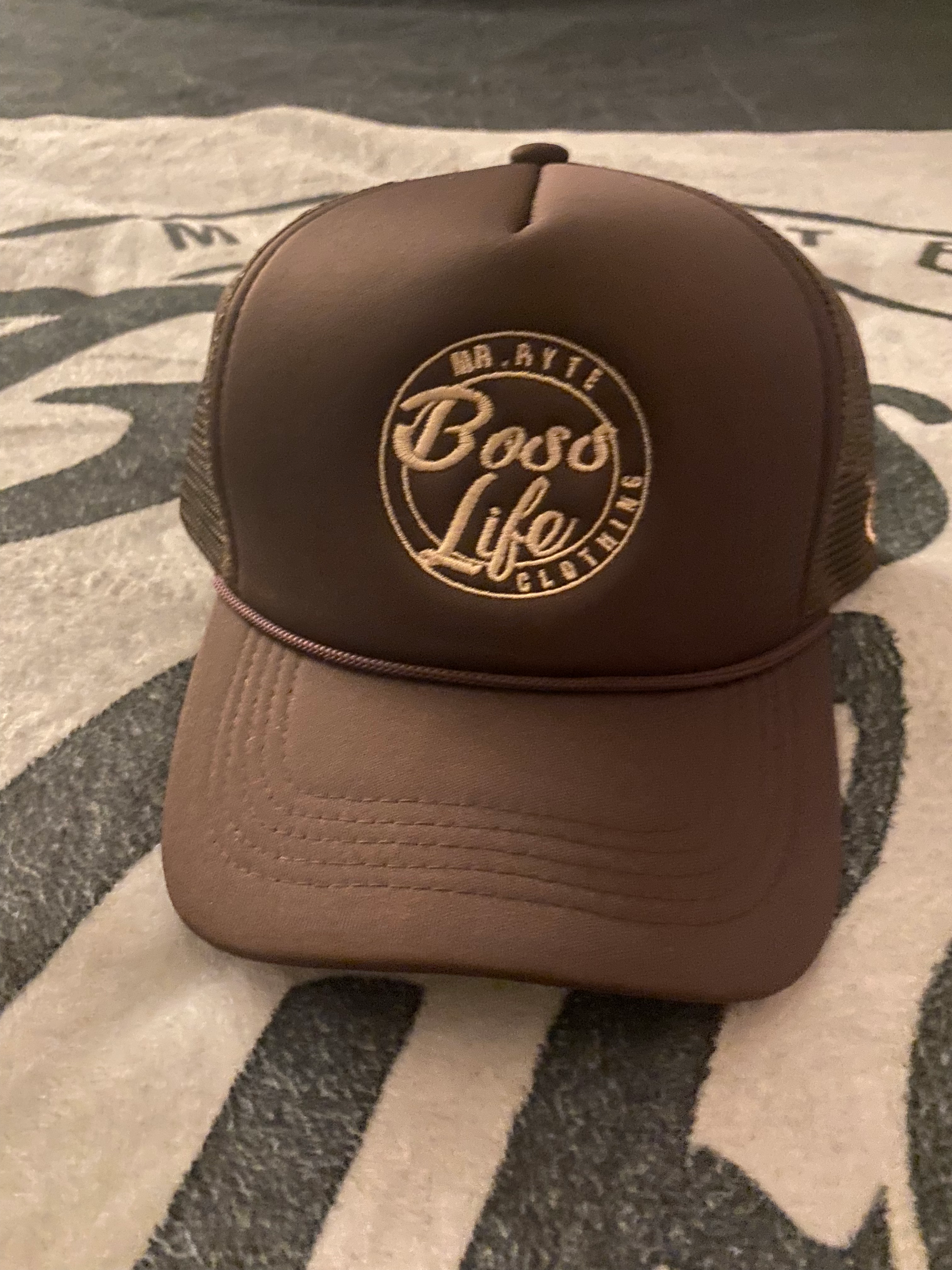 Brown/Tan Boss Life Hat