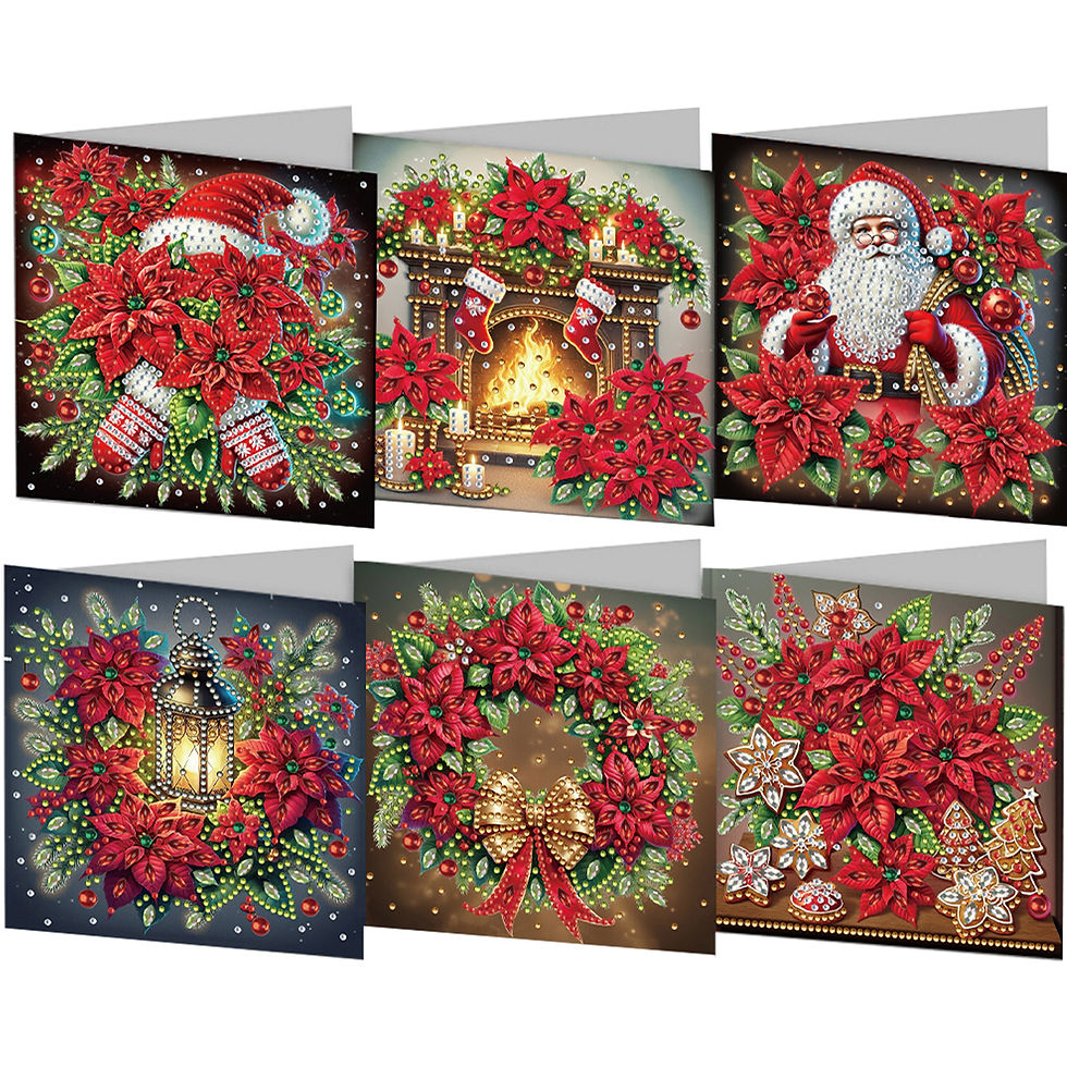 Thumbnail: 6Pcs Diamond Art Painting Greeting Cards Kits,