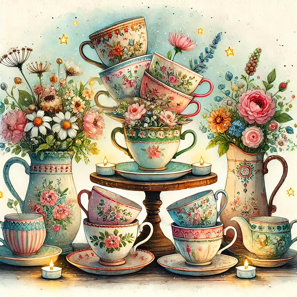 Thumbnail: Daisy, Rose, Vase & Teacup Diamond Painting Kits