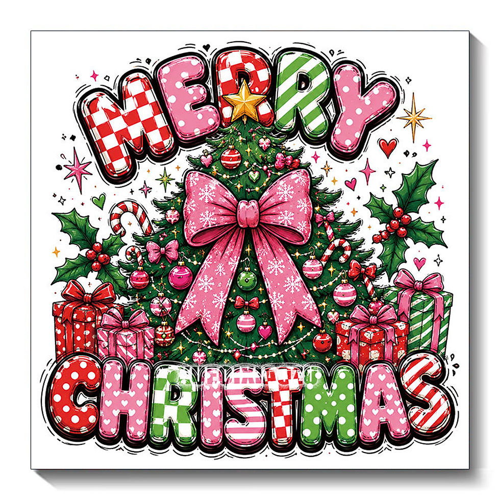 Thumbnail: Pink 5D Christmas AB Diamond Art Painting Kit: MERRY CHRISTMAS