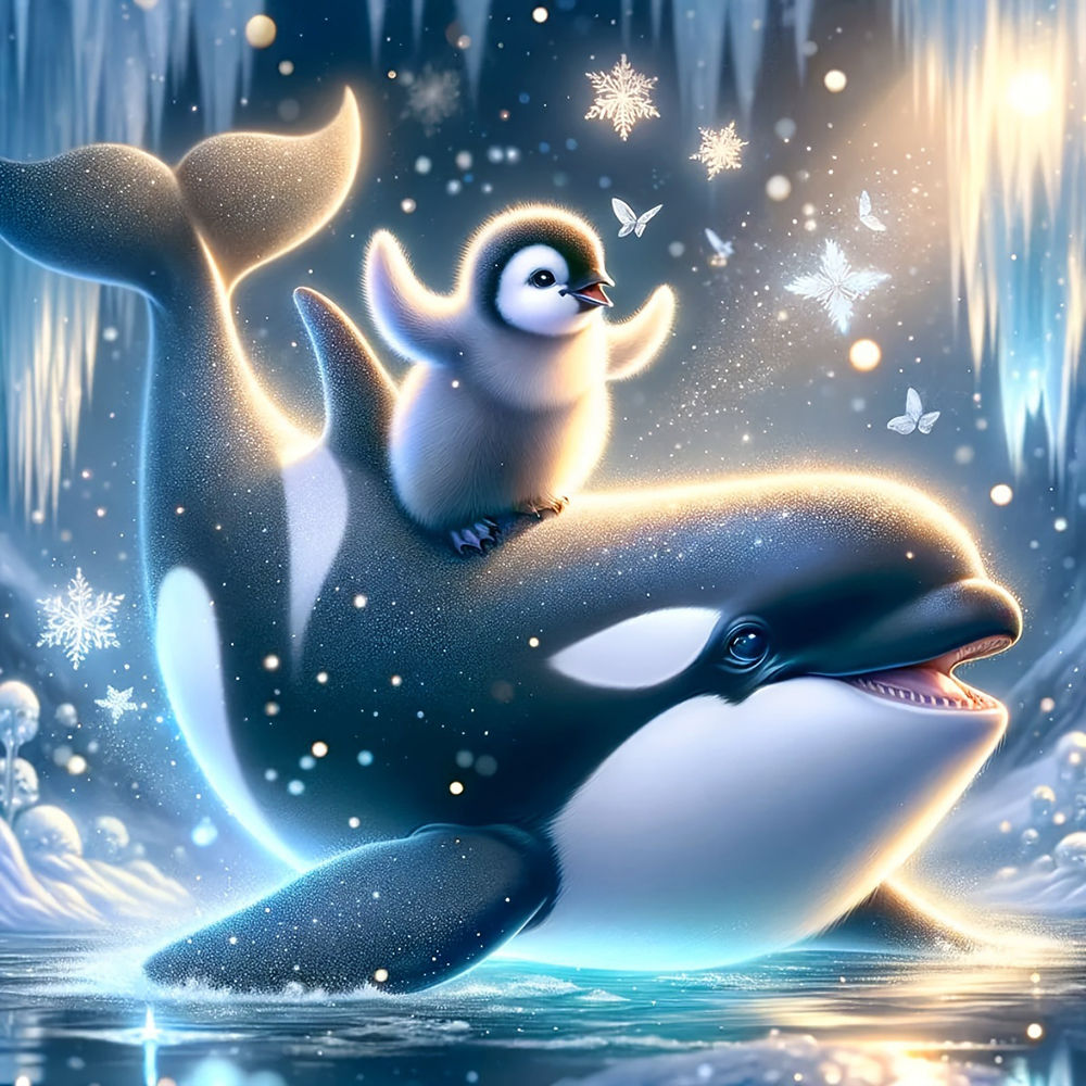 EverShine DIY Diamond Art Kit: Penguin and Whale