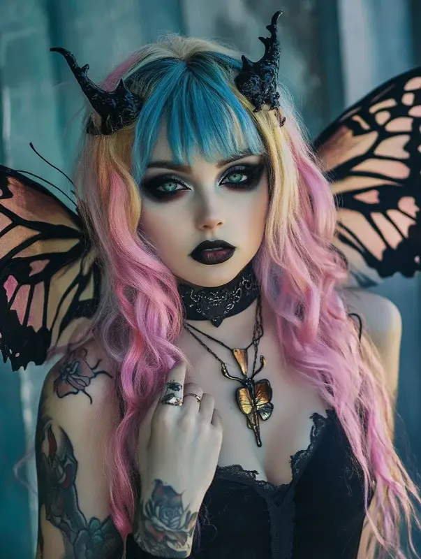 Gothic Girl (Velvet Cloth) AB Drill, full Round/Square diamond painting