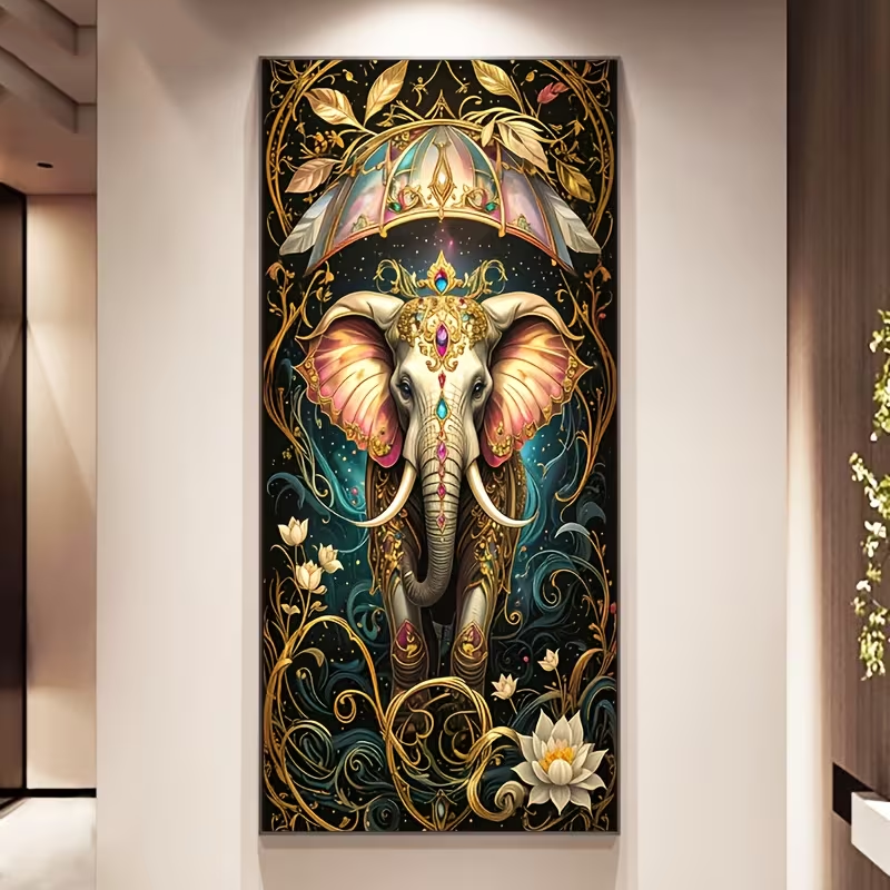 Southeast Asian Gorgeous Elephant 5D Diy Diamond Art Painting Large Size