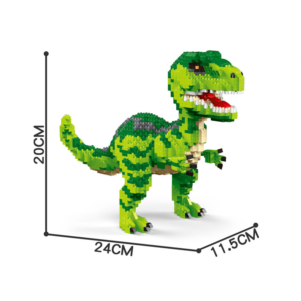 Dinosaur Micro Building Blocks: Green Velociraptor