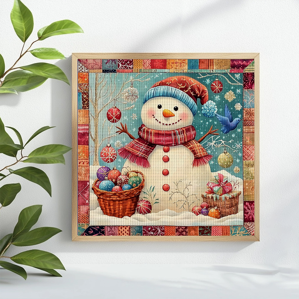 Thumbnail: 1pc  Snowman Stamped Cross Stitch Kit DIY Kit 11CT/14CT