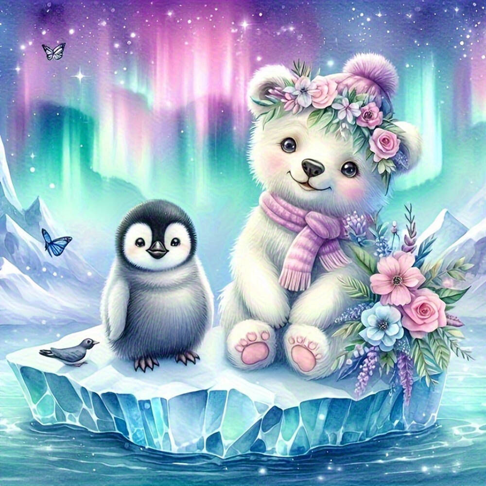 EverShine 5D DIY Diamond Painting: Penguin & Polar Bear