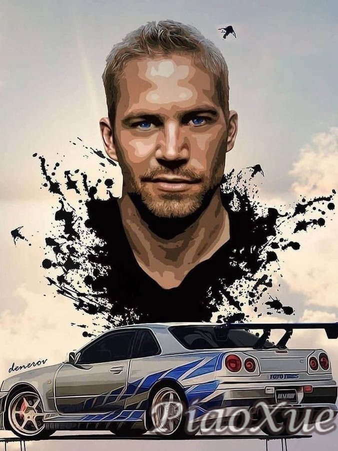 Fast And Furious Diamond Painting Art Classic Movie Paul Walker And Car