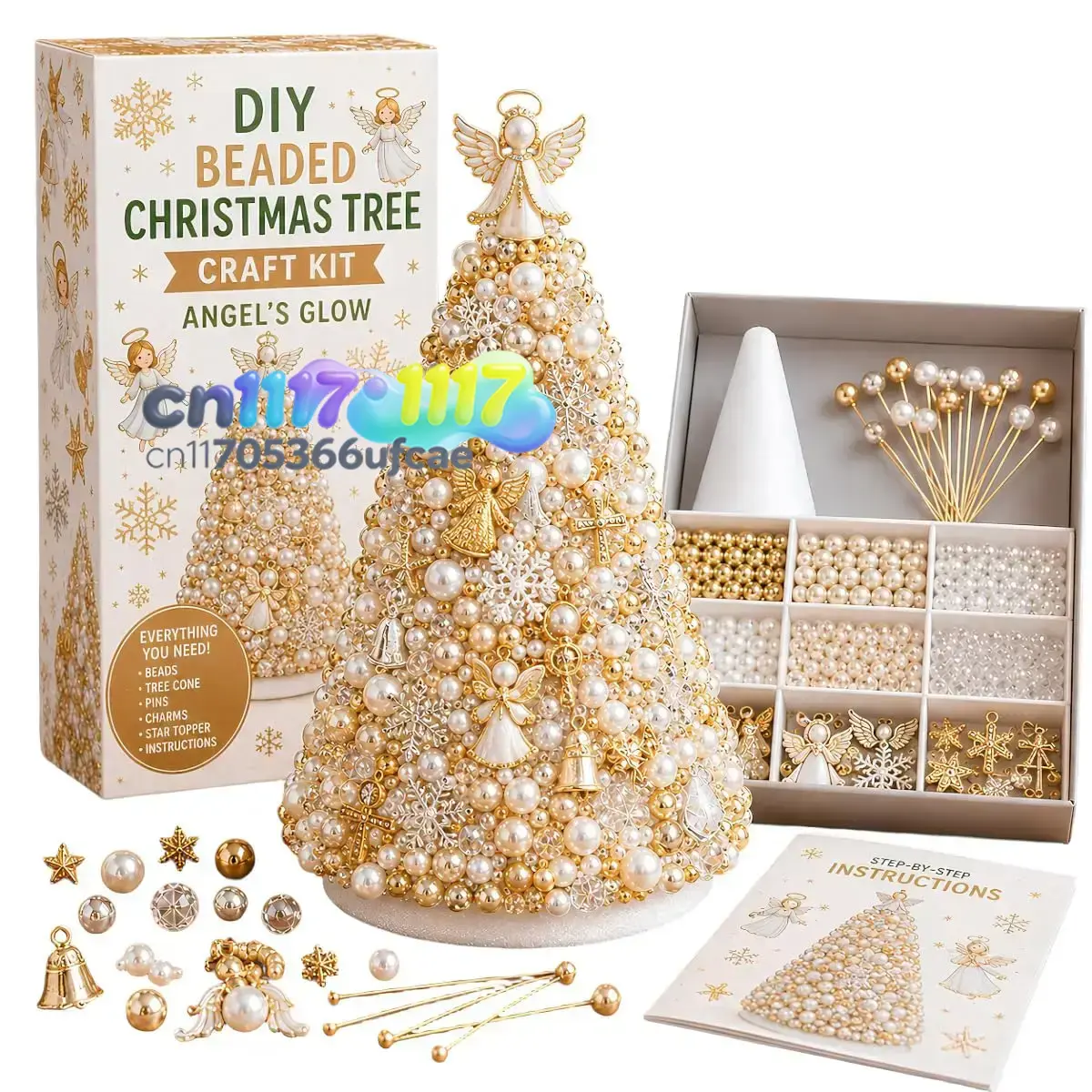 2026 DIY 3D Crystal Bead Christmas Tree Craft Kit: ANGELS GLOW