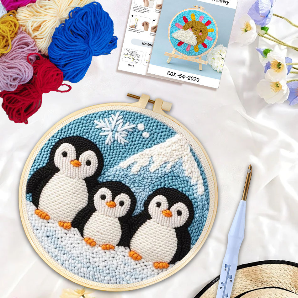 Thumbnail: DIY Punch Needle Kits for Beginners Cute Cartoon Penguins