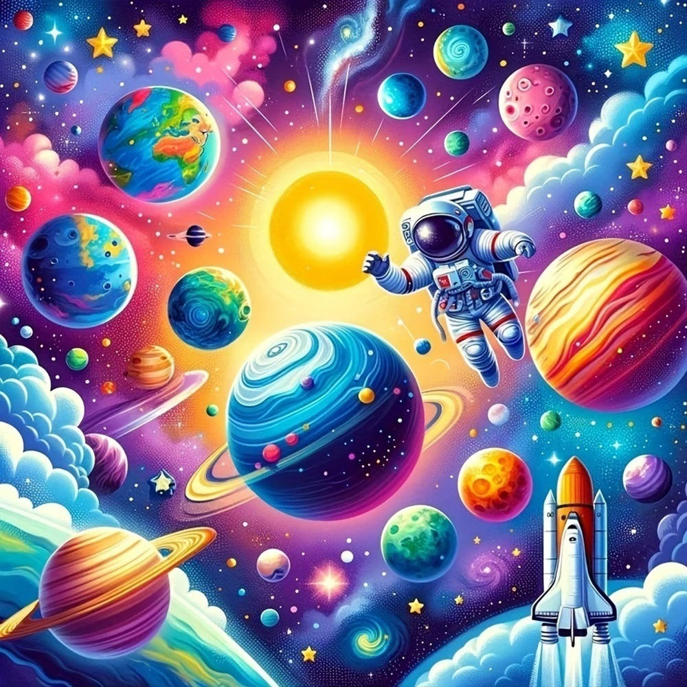 EverShine DIY 5D Diamond Painting: Astronaut Travels The Universe
