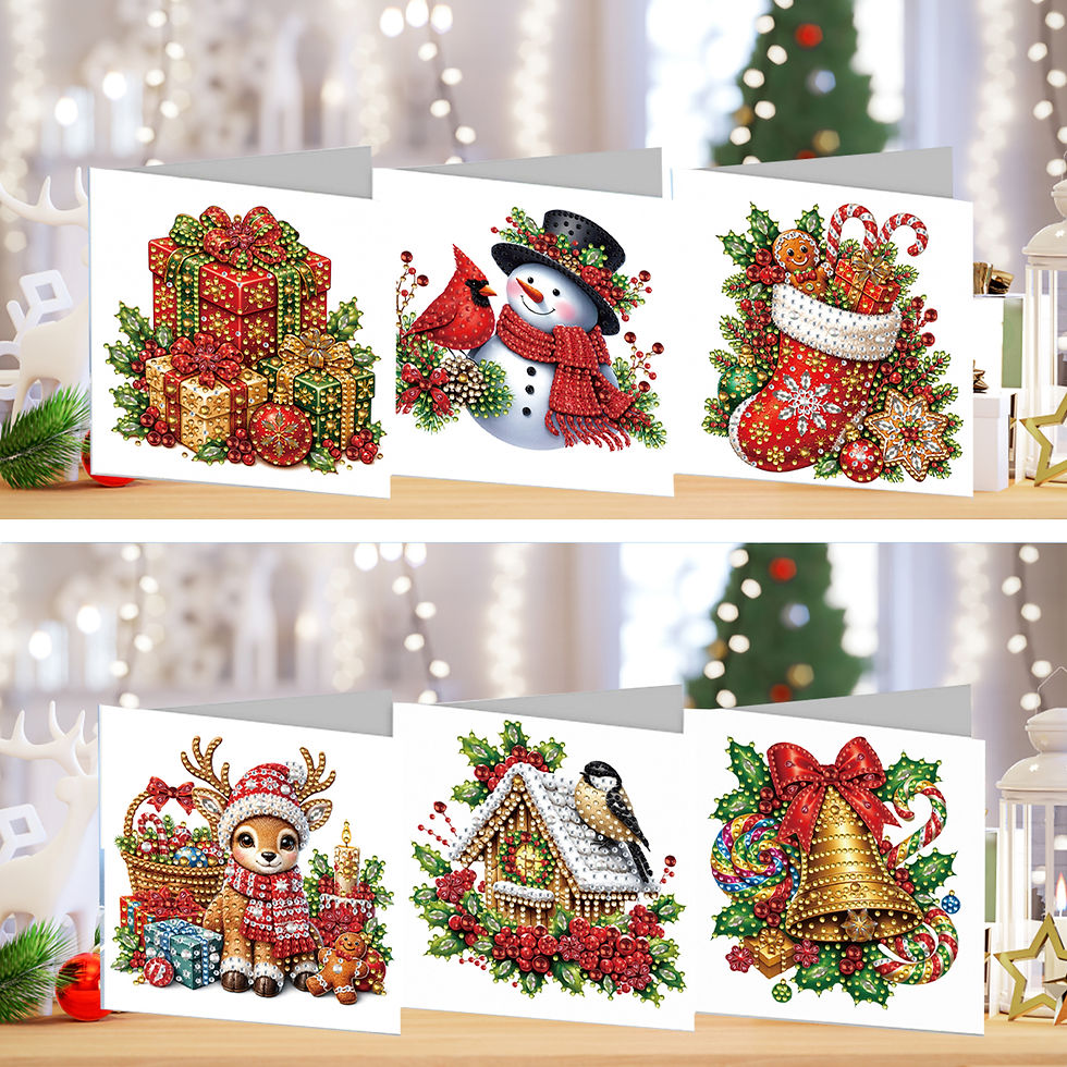Thumbnail: 6Pcs Diamond Art Painting Greeting Cards Kits,