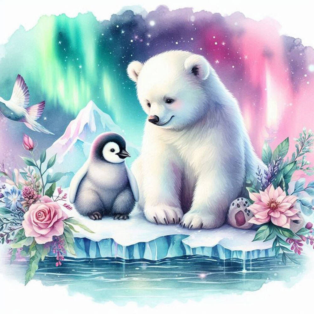 EverShine 5D DIY Diamond Painting: Penguin and Polar Bear - Best Friends