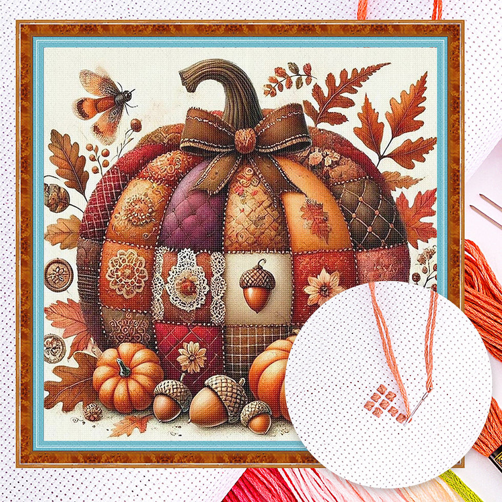 Thumbnail: Splicing Pumpkins Full 14CT DIY Counted Cross Stitch Patterns Arts Craft Kits