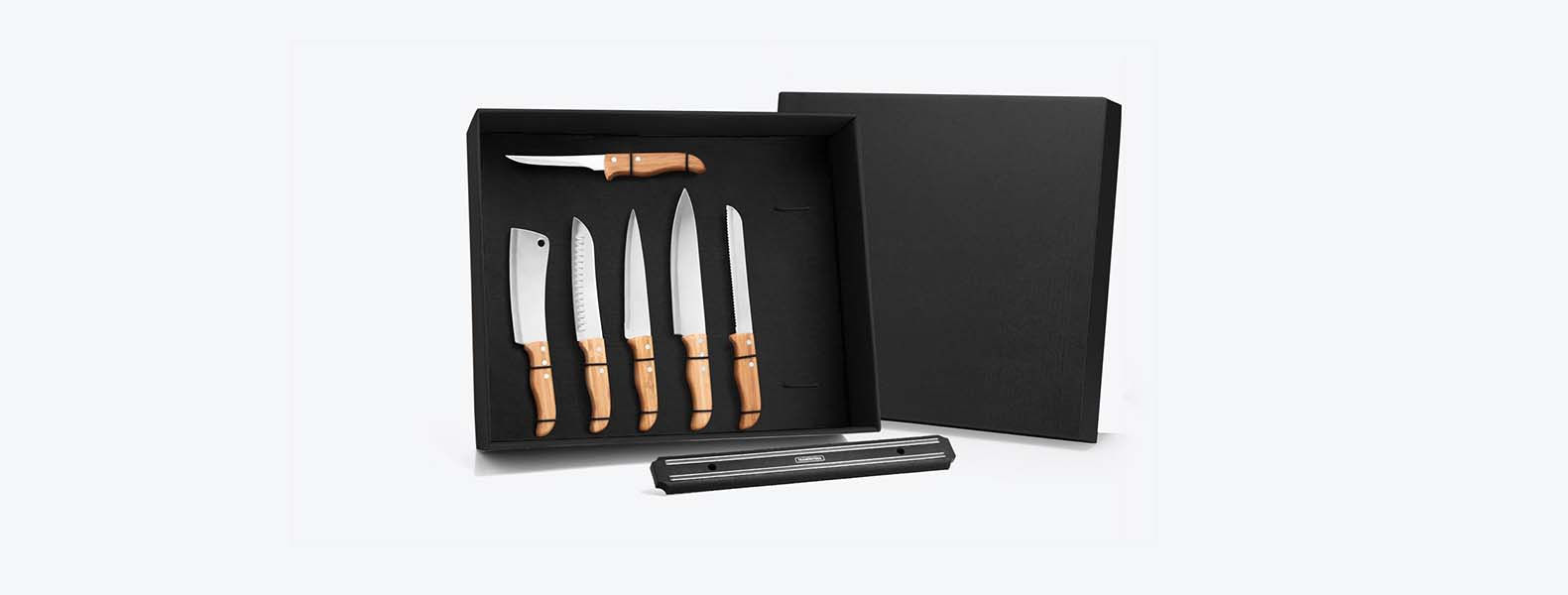 UP-20005 Kit De Facas Com Barra Magnética - 7 Pçs