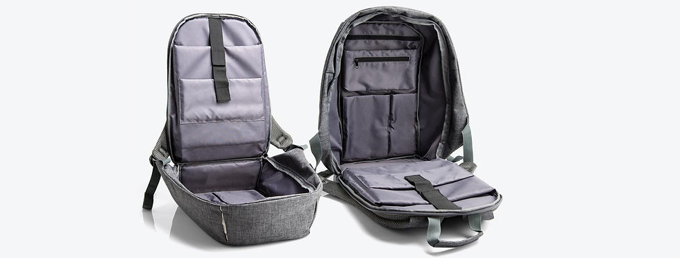 Miniatura: UP01502 Mochila Antifurto Em Poliester 300D Com Extensão Usb Cinza