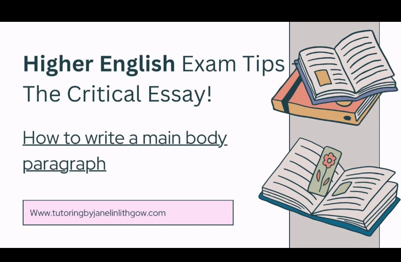 How to structure a main body paragraph in your Critical Essay