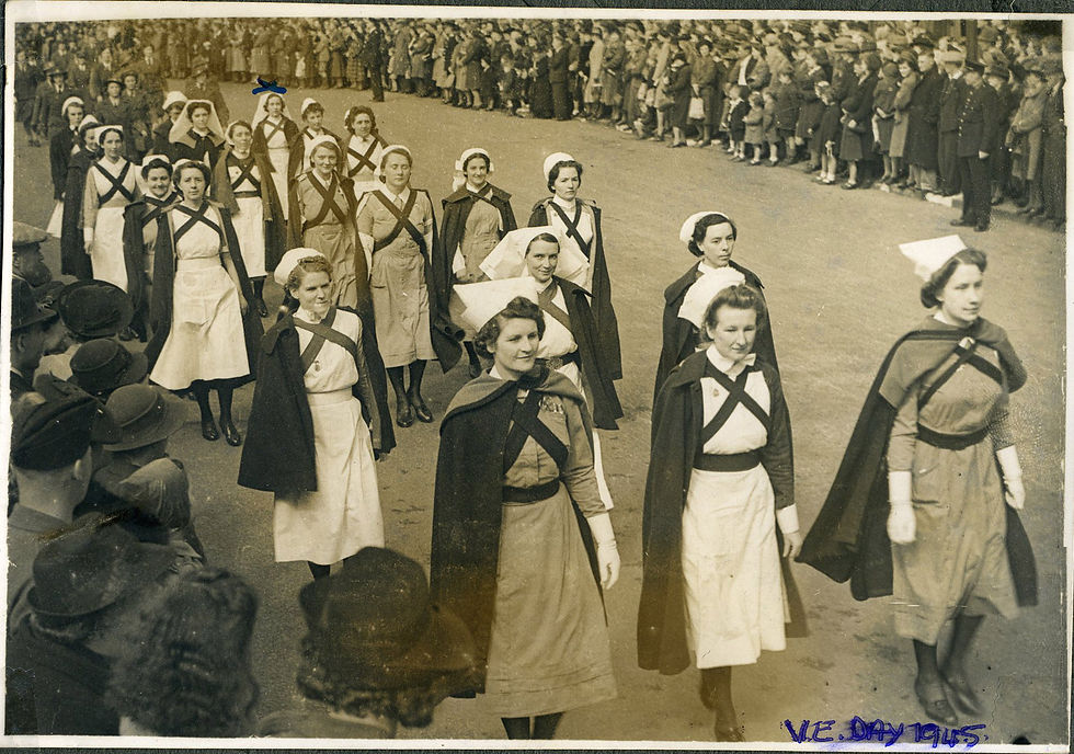Teresa Nursing VE Day Cossham 1945 Parade Staff Nurses and Sisters