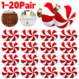 Act Fast! 1-20pair Christmas Knob Button Cover Xmas Tree Hanging Cover Decorations Peppermint Candy Cover Home New Year's Party Decor: Premium Craftsmanship Meets Elegance