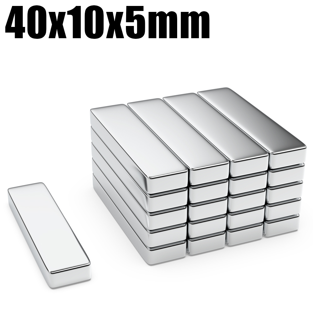  Best Deals in Town 1/2/5/10/20 Pcs 40x10x5 N35 Neodymium Magnet 40mm X 10mm X 5mm NdFeB Block Super Powerful Strong Permanent Magnetic imanes