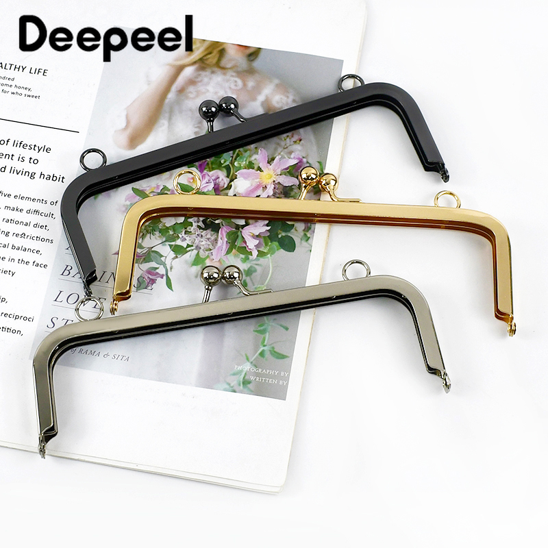 Budget-Friendly Picks 1/2/5Pcs Deepeel 10/15/19cm Square Metal Bags Handle Purse Frame Kiss Clasp Lock Handbag DIY Wallet Hardware Accessories
