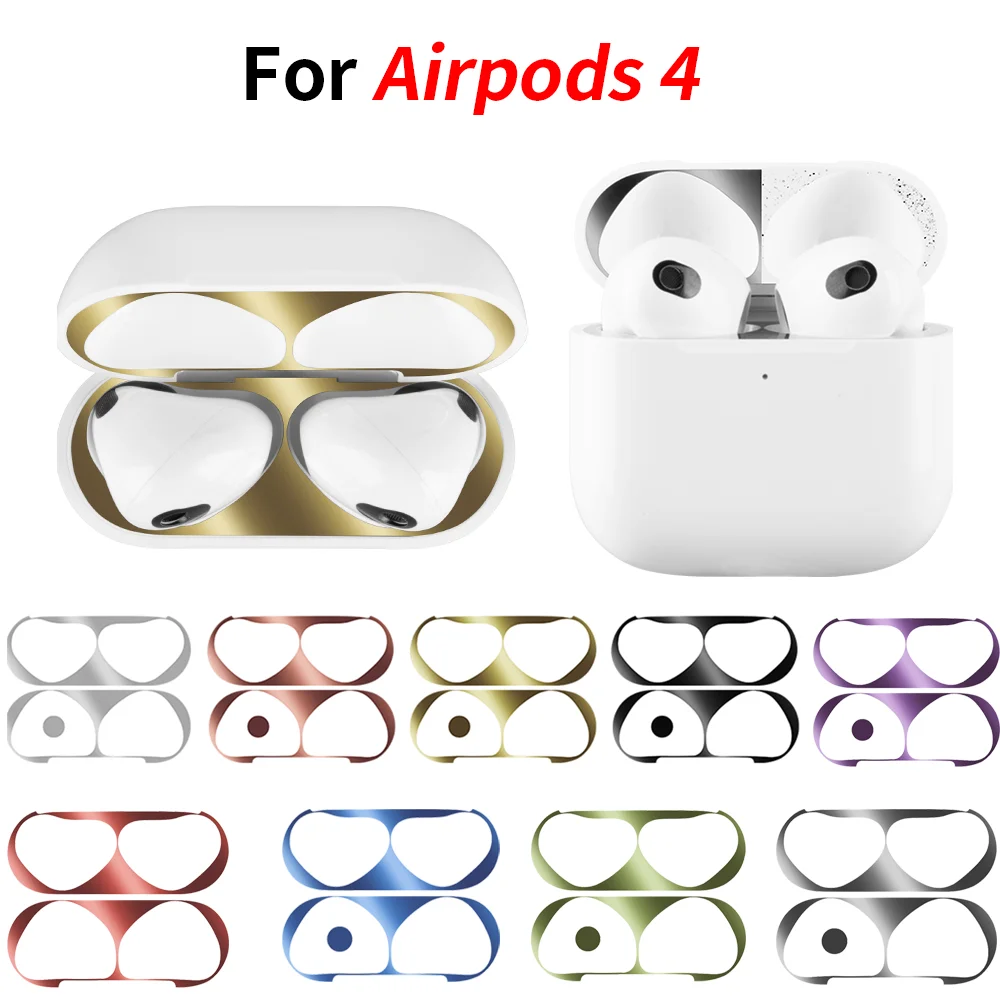  Today’s Hottest Discounts 1/3/5 Pcs Metal Dust Scratch Resistant Stickers for AirPods4 Stickers Protect Headphone Case Protective Film for Airpods4