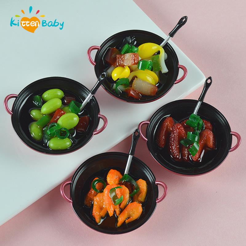  Best Picks 1/12 Dollhouse Miniature Accessories Mini Metal Cooking Pot with Food Simulation Kitchen Kitchenware Model Toy Doll House Decor