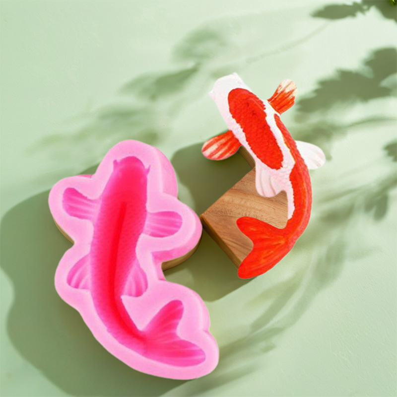  Best Ever Bargains 1 piece, size carp, goldfish, silicone mold, flip sugar cake, goldfish, candy art, chocolate baking decoration mold