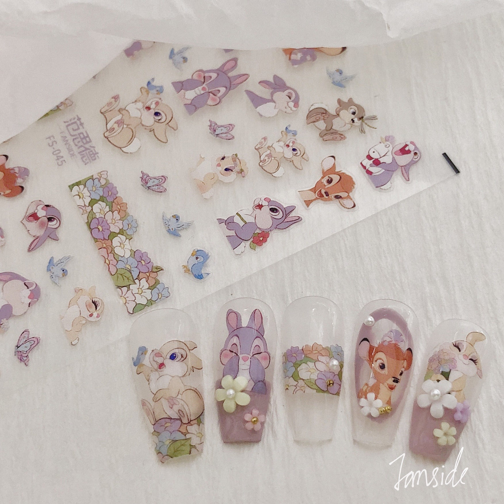  Unmissable Steals 1 Sheet 5D Realistic Relief Lovely Animal World Rabbit Deer Cute Bird Flowers Adhesive Nail Art Stickers Decals Manicure Charms