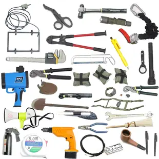 The Don’t Miss Out! 1/6 Soldier Tool Miniature Model Socket Metal Shovel Speed Gun Screwdriver Saw Flashlight Shear Pliers Safety Rope Troop Tool You've Been Waiting For