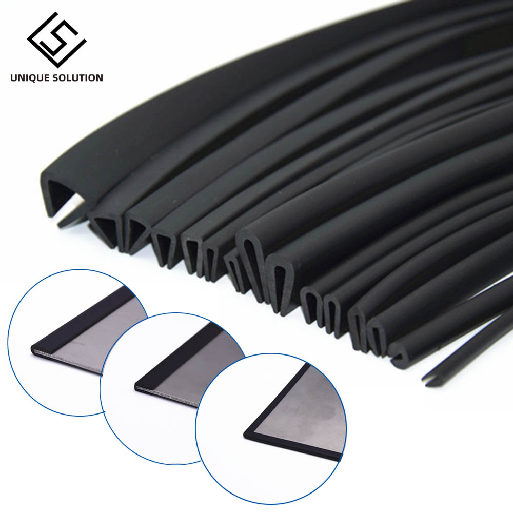 Fire Sale 1 Meter U Channel Door Rubber Seal Strip Edge Trim Edge Guard Weatherstrip Noise Insulation Rubber Profile For Glass Metal Wood