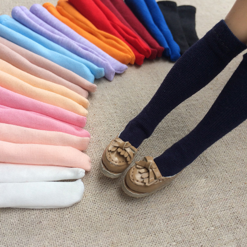 Your Wallet Will Thank You! 1 Pair Candy Pure Color Knee-High Socks for Blyth, Azone S, OB, Momoko, Barbis , 1/6 Dolls Accessories Knitted cotton