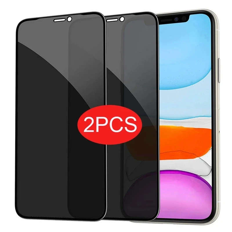 Huge Bargains 1-2PCS Black Anti-Spy Screen Protector for IPhone 15 14 13 12 Pro MAX Mini Tempered Glass for IPhone 11 XS MAX XR 7 8 Privacte