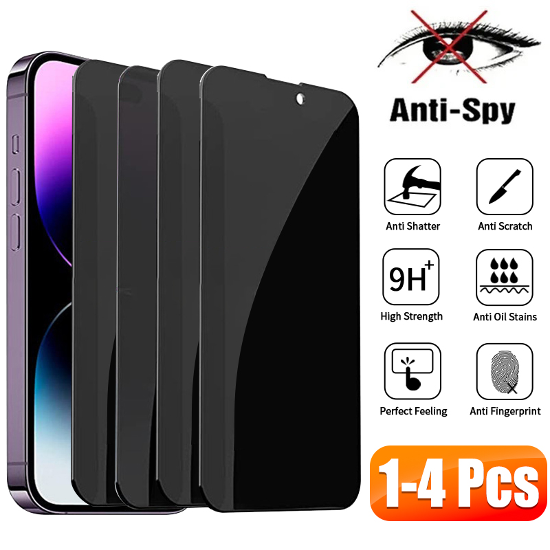  #1 Deals 1-4pcs Privacy Screen Protectors For iPhone 15 13 11 12 14 Pro Max Mini 7 8 Plus Anti-spy Tempered Glass For iphone X XS Max XR