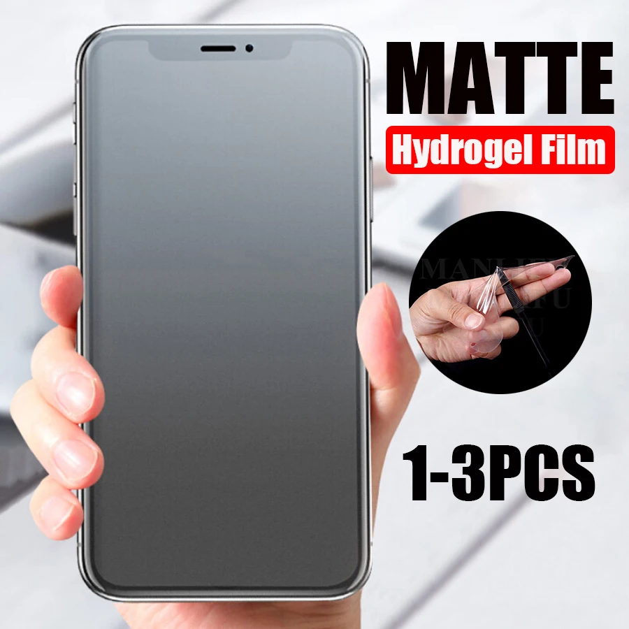  Hurry In! 1-3pcs matte hydrogel film for iPhone 11 12 13 14 15 Pro Max frosted screen protector film 12 Mini 7 8 Plus X XR XS Max SE 2022