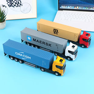 Discover the Remarkable  Grab Now! 1 PCS 1:36 Diecast Alloy Truck Head Model Toy Container Truck Pull Back With Light Engineering Transport Vehicle For Children for Your Wardrobe