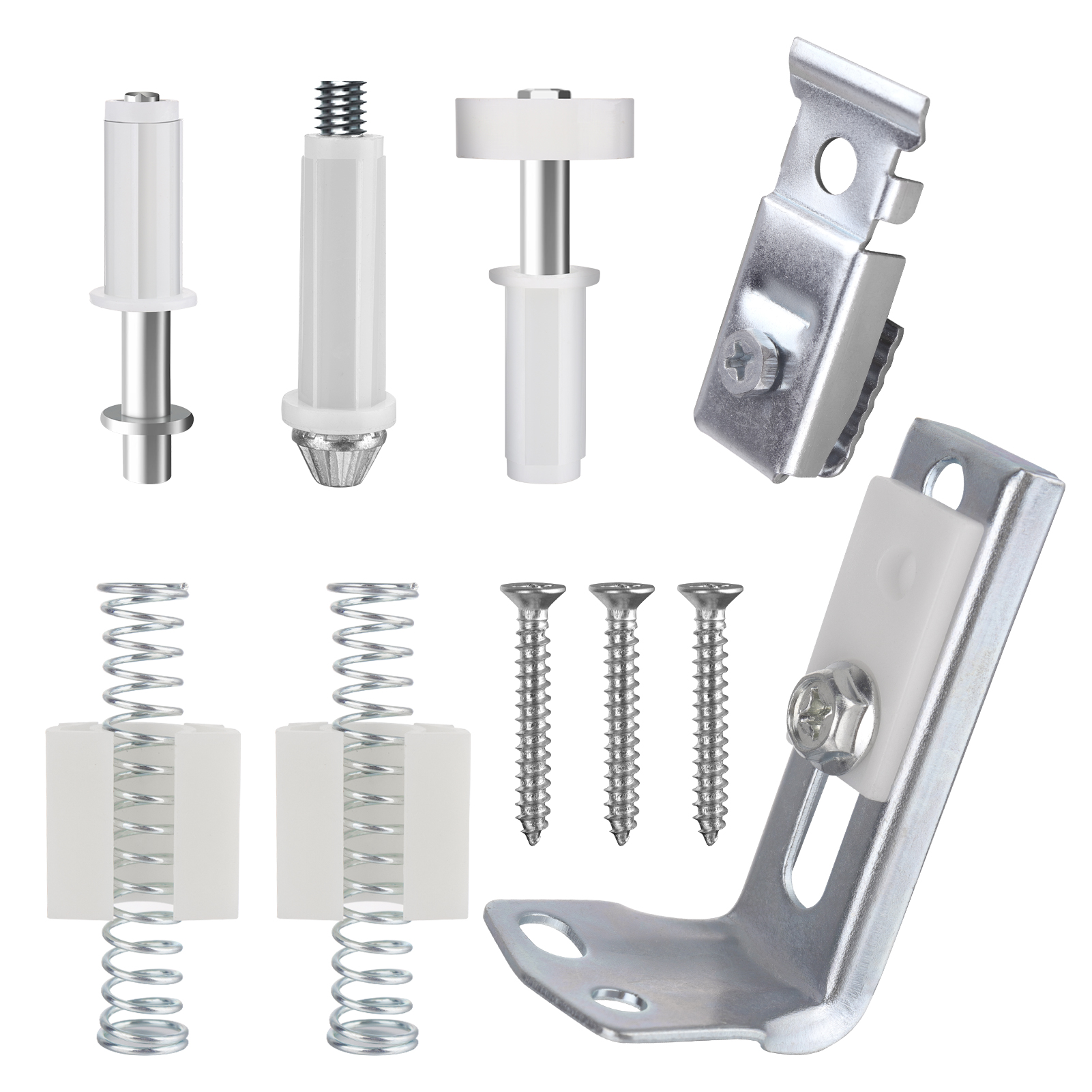 Weekly Deals 1 Set Smooth Wear-resistant Bi-fold Door Kit Spring Top Bottom Pivots Bracket Guide Wheel Kit Prevent Sliding Blocked
