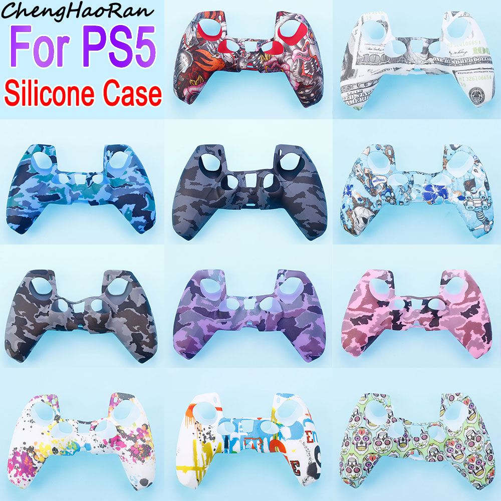  Surprise Savings 1 Piece For PS5 Controller Painted Soft Silicone Rubber Case For PS5 Gamepad Non-Slip Protective Skin Cover Accessories