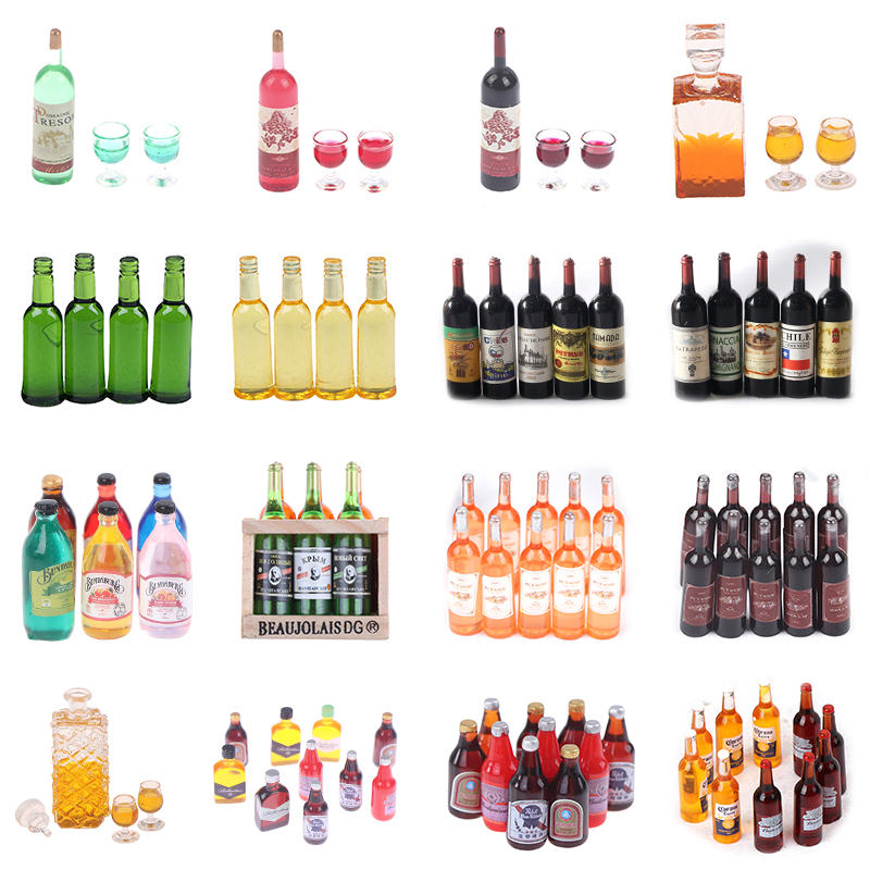  Don’t Miss Out! 1 Set 1/12 Miniature Wine Bottles Dollhouse Kitchen Accessories - Mini Dolls House Living Room Accessories Beer Drink Bottles