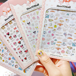 Buy the  Unmatched Prices 1 sheet Disney Cartoon HelloKitty Sanrio 3D Nail Art Stickers Nail Decals for Manicure fashion Design DIY Happy Accessories Today - Exclusive Quality and Style