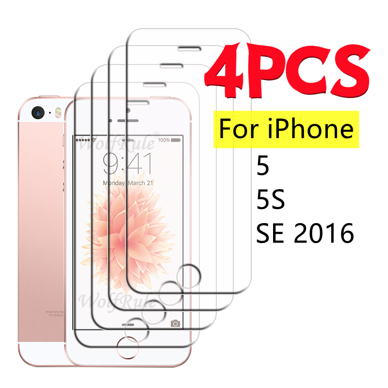 Best Value Ever! 1/2/3/4Pcs For iPhone 5 Glass Apple iPhone 5 5S SE 2016 Tempered Glass 9H Transparent Clear Protective Screen Protector iPhone 5