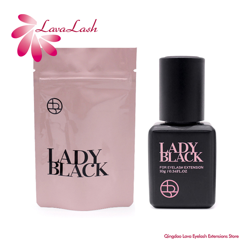 Last-Chance Deals 1 Bottle Lady Black Glue 10ml Eyelash Extensions Glue Fastest Drying Lower Irritation With Sealed Bag Makeup Tools Beauty Shop