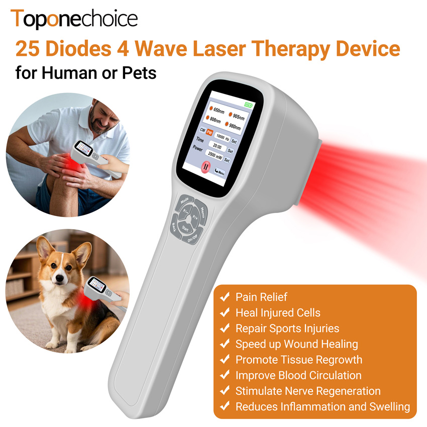 Unbeatable Discounts 0-2500mW 650nm+808nm+905nm+980nm Near Infrared Light Therapy for Pain Relief Cold Laser Treatment for Wound Healing Touchscreen
