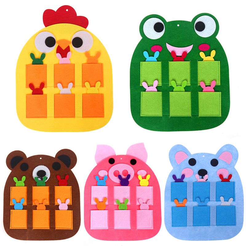  Too Good to Pass Up 1 Set Felt Animals Elf Kindergarten Teaching Tools Brain Development Crafts for Kids Toys Attendance Record Morning Check Bag